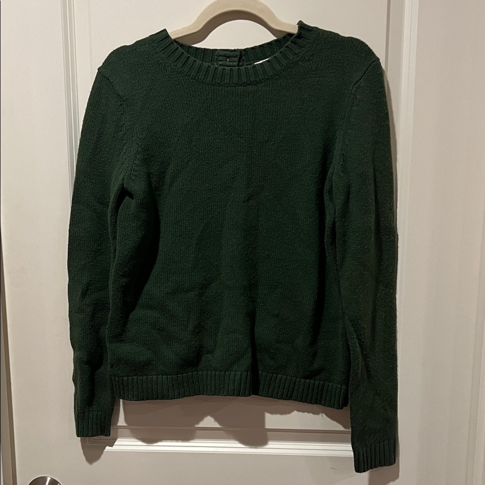 J. Jill Deep Green Crew Neck Sweater